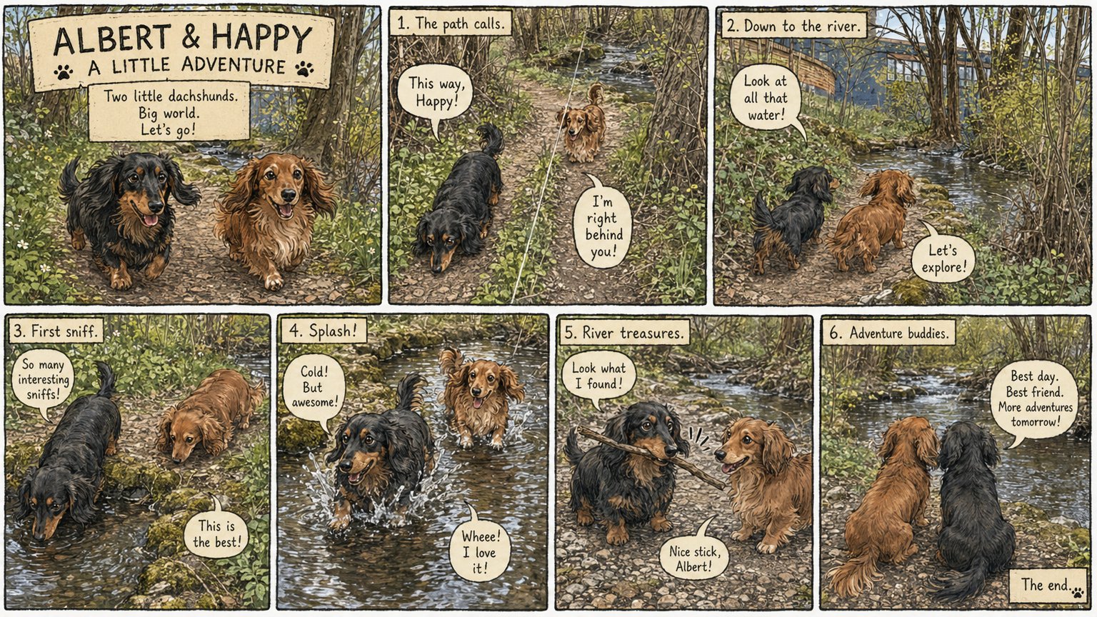 Albert & Happy A Little Adventure tegnet